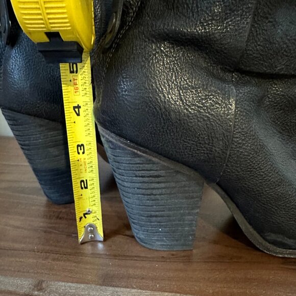 Rag & Bone Newbury Black Leather Ankle Boots • Stacked Block Heel • Women’s - Picture 5 of 8